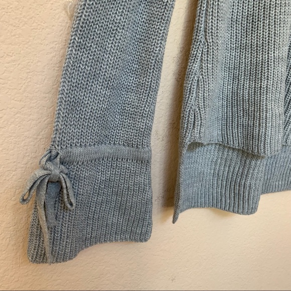 American Rag Light Gray Sweater Bell Tie Sleeves - Picture 6 of 15